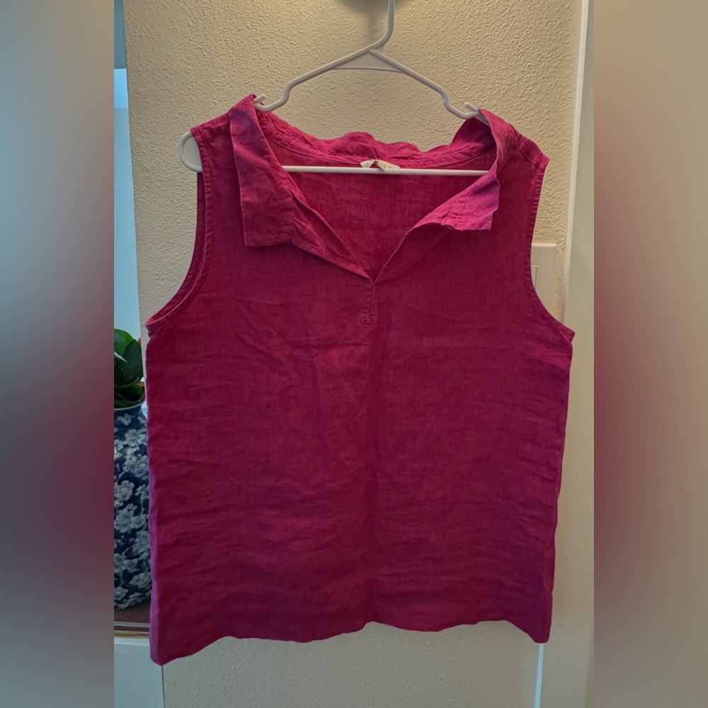 ANN MASHBURN Sleeveless Blouse 100% linen